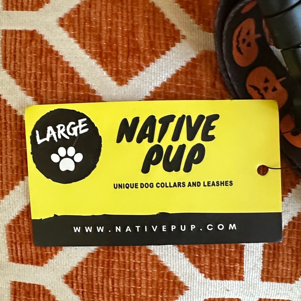 Set of (3) New Native Pup Halloween Dog Collar with Pumpkin Design - Picture 2 of 5